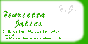 henrietta jalics business card